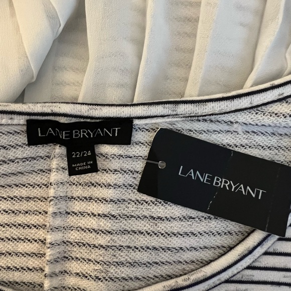 NWT LANE BRYANT STRIPE TOP - Picture 3 of 5